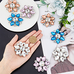 8Pcs 4 Colors Zinc Alloy Crystal Rhinestone Shoe Decorations&nbsp;FIND-HY0002-29