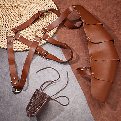 Medieval Style Adjustable PU Leather with Iron Fencing Sheath and Gauntlet Wristband&nbsp;AJEW-OC0005-08