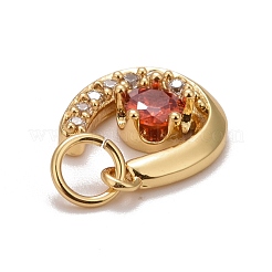 Rack Plating Brass Clear Cubic Zirconia Pendants&nbsp;KK-M229-45G