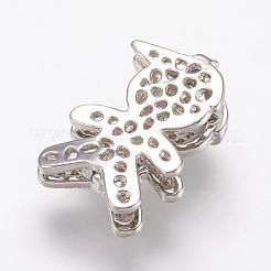 Brass Micro Pave Cubic Zirconia Clasps&nbsp;ZIRC-P064-03P