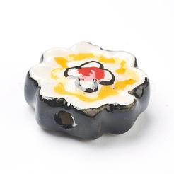 Handmade Porcelain Flower Beads Strands&nbsp;PORC-G006-14B