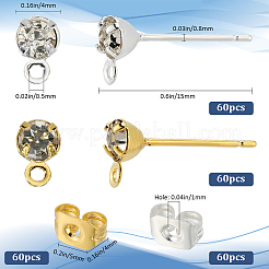 120Pcs 2 Colors Brass Post Earring Findings&nbsp;KK-SP0002-35
