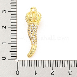 Rack Plating Brass Micro Pave Cubic Zirconia Pendants&nbsp;ZIRC-F140-01G
