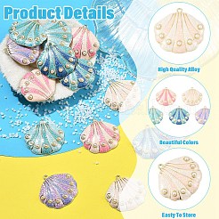 15Pcs 5 Colors Alloy Enamel Pendants&nbsp;ENAM-YW0008-89