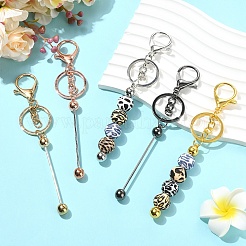 5Pcs 5 Colors Alloy Bar Beadable Keychain for Jewelry Making DIY Crafts&nbsp;KEYC-YW0001-32