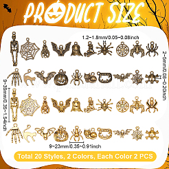 80Pcs 20 Styles Tibetan Style Alloy Pendants&nbsp;FIND-UN0010-12