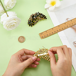 2Pcs Flower Alloy Rhinestone Brooch&nbsp;JEWB-FG0001-70A