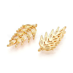 Brass Micro Pave Cubic Zirconia Pendants&nbsp;KK-N261-95A-G