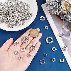 112Pcs 8 Styles Tibetan Style Alloy Beads Frame Sets&nbsp;TIBEB-PH0005-18