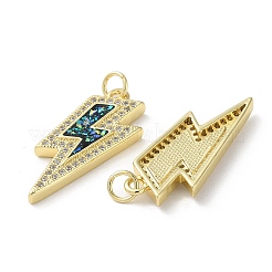 Brass Micro Pave Clear Cubic Zirconia Pendants&nbsp;KK-C045-27G