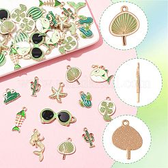48Pcs 12 Styles Alloy Enamel Pendants&nbsp;ENAM-FS0003-58