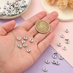 60Pcs 15 Colors Brass Rhinestone Spacer Beads&nbsp;RB-YW0001-12