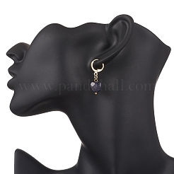 2 Pairs Brass Synthetic Blue Goldstone Earrings&nbsp;EJEW-JE06617