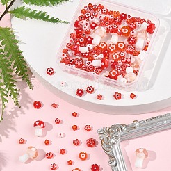156Pcs 11 Styles Handmade Millefiori Glass Bead Strands&nbsp;LAMP-FS0001-29