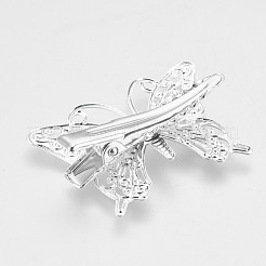 Rack Plating Hair Accessories Iron Alligator Hair Clip Findings&nbsp;MAK-WH0002-03S
