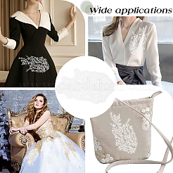 Flower Beading Lace Appliques&nbsp;DIY-WH0304-958