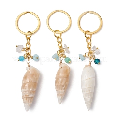 4Pcs Natural Shell Pendant Keychains&nbsp;KEYC-JKC01094