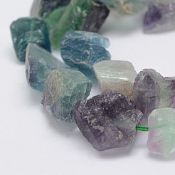Raw Rough Natural Fluorite Bead Strands&nbsp;G-F403-01