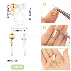 40Pcs 304 Stainless Steel Clip-on Earring Component&nbsp;STAS-SC0005-39G