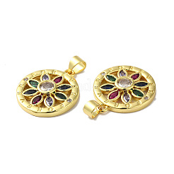 Rack Plating Brass Pave Cubic Zirconia Pendants&nbsp;KK-O142-40G