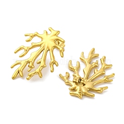 Ion Plating(IP) 304 Stainless Steel Tree Branch Stud Earrings&nbsp;EJEW-D281-09G