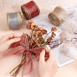 3Pcs 3 Colors Nylon Mesh Ribbon for Bowknot Making&nbsp;ORIB-PH0001-01