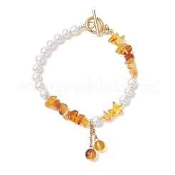 Natural Amber Charm Bracelets for Women&nbsp;BJEW-JB13650