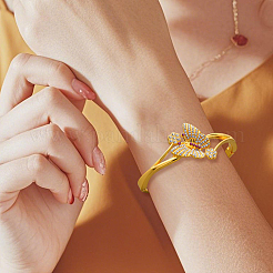 3Pcs 3 Colors Alloy Rhinestone Hinged Bangles for Women&nbsp;BJEW-HY0001-23