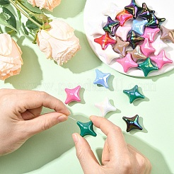 30Pcs UV Plating Acrylic Beads&nbsp;OACR-YW0004-10