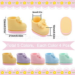 20Pcs 5 Colors Opaque Resin Cabochons&nbsp;RESI-SC0002-64