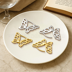 4 Pairs 2 Colors Alloy Butterfly Hoop Earrings&nbsp;EJEW-HY0001-44