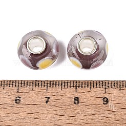 Handmade Lampwork & Brass Core European Beads&nbsp;LAMP-N044-04S-03