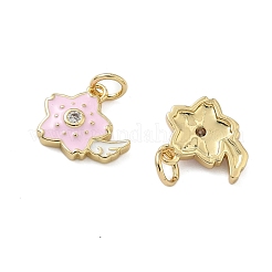 Brass Micro Pave Cubic Zirconia Pendants&nbsp;KK-P325-42G