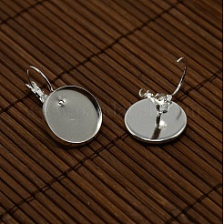 Clear Domed Glass Cabochon Cover and Brass Leverback Earring Settings for DIY&nbsp;DIY-X0160-S-RS