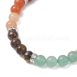 Chakra Natural Mixed Gemstone Beads Stretch Bracelets for Women&nbsp;BJEW-JB13200-01