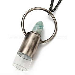 304 Stainless Steel Openable Perfume Bottle Pendant Necklaces&nbsp;NJEW-I239-04B