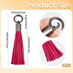2Pcs Imitation Leather Tassel Pendant Decorations&nbsp;AJEW-CL0005-10A