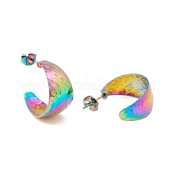 Ion Plating(IP) 304 Stainless Steel Chunky C-shape Stud Earrings&nbsp;EJEW-P198-13MC