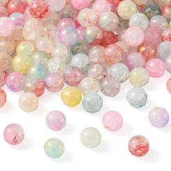 10 Colors Baking Paint Crackle Glass Bead Strands&nbsp;DGLA-TA0001-08B