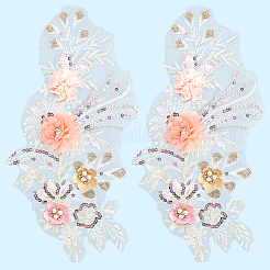 Polyester Embroidery Lace Cloth Patches&nbsp;AJEW-WH20070-079A