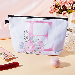 Flower & Letter Pattern Polyester Cosmetic Zipper Pouches&nbsp;ABAG-TAC0035-03E