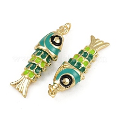 Brass Enamel Pendants&nbsp;X1-KK-L241-23G-01