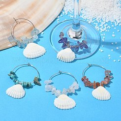 Natural Shell Wine Glass Charms&nbsp;AJEW-TA00019