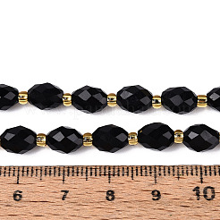 Natural Black Obsidian Beads Strands&nbsp;G-N342-53-8x6-01