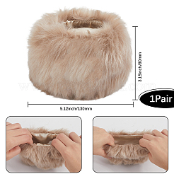 Women Imitation Rabbit Hair Cuffs Oversleeve Arm Gloves&nbsp;AJEW-WH20019-20A