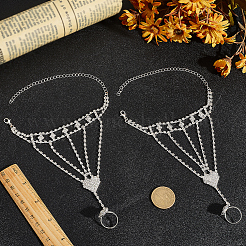 2Pcs Crystal Rhinestone Tennis Ring Bracelet&nbsp;BJEW-CN0001-17A