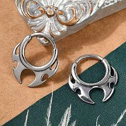 Fire Shaped 316 Surgical Stainless Steel Hoop Earrings&nbsp;LS-EJEW-G416-35P