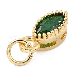 Real 18K Gold Plated Brass Micro Pave Cubic Zirconia Charms&nbsp;ZIRC-L100-078G-02