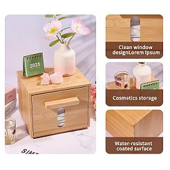 Bamboo Tissue Box with Storage Drawer&nbsp;CON-WH0089-326
