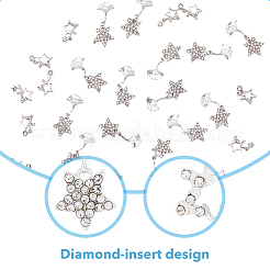 30Pcs 2 Style Alloy Rhinestone Cabochons&nbsp;MRMJ-HY0001-08